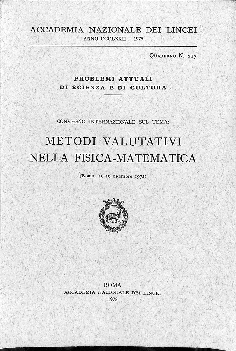 Metodi valutativi nella fisica-matematica